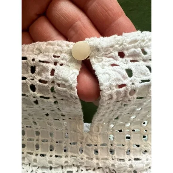 J. CREW RUFFLE WOMEN TOP, GREY/WHITE, WORK ATTIRE, WESTERN, COTTAGECORE - Picture 12 of 12